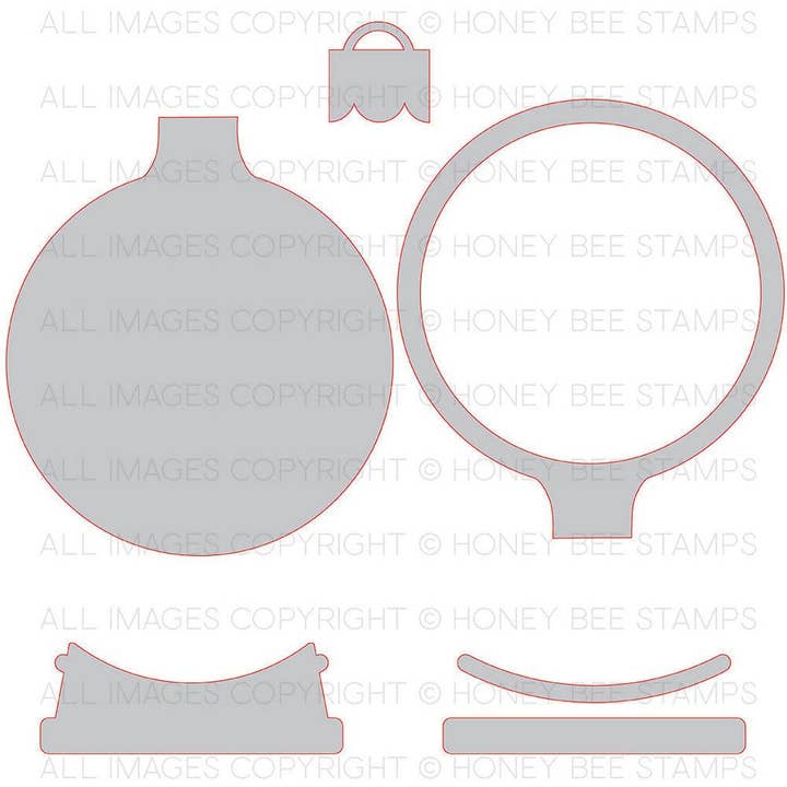Honey Bee Stamps - Wholesale Ornament - Snow Globe and Ornament Shaker Card - Honey Cuts - Stand-Alone Dies2