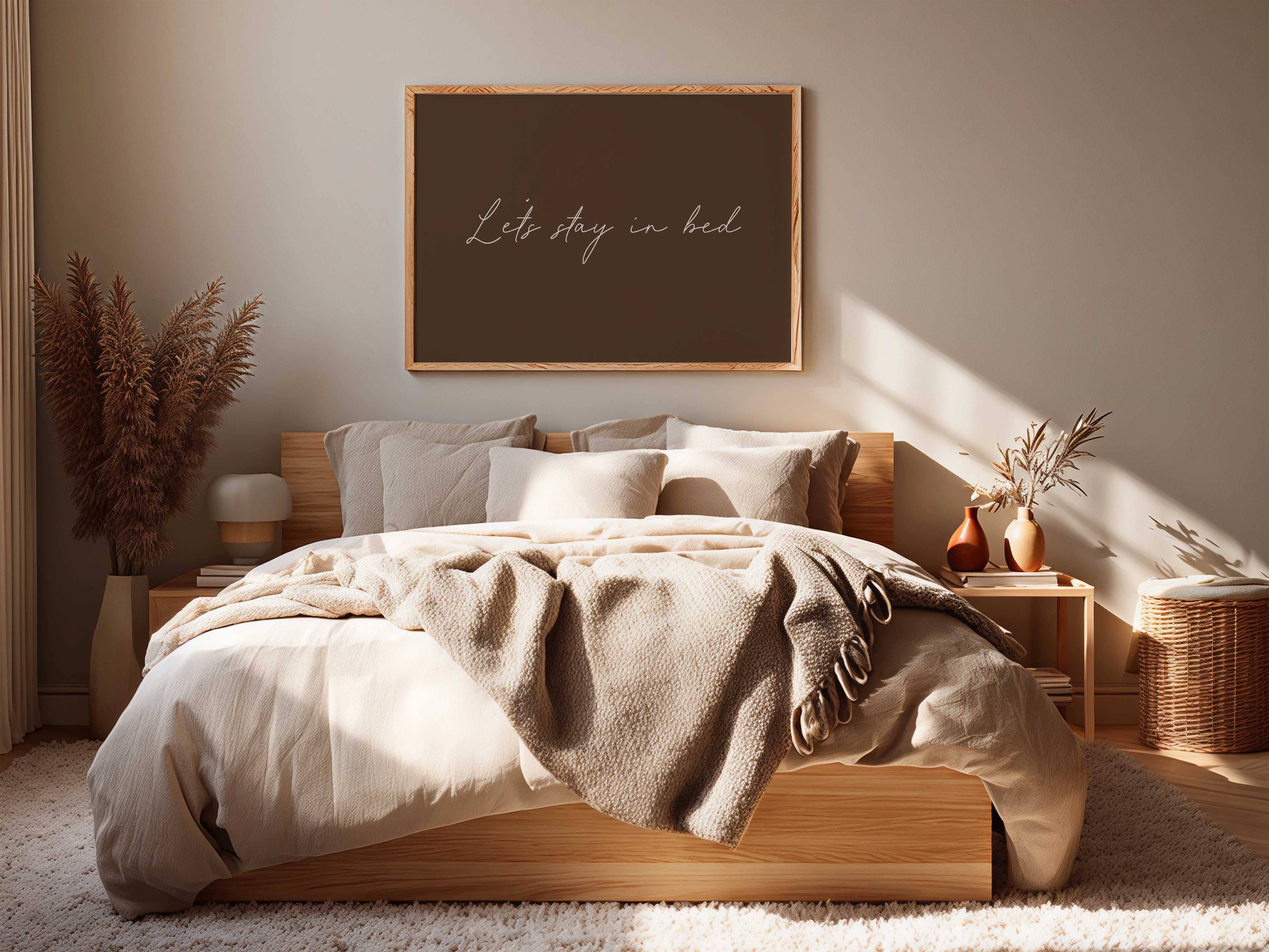 D'LUXE PRINTS - Wholesale Art Print - Let’s Stay In Bed – Script Typography Print3