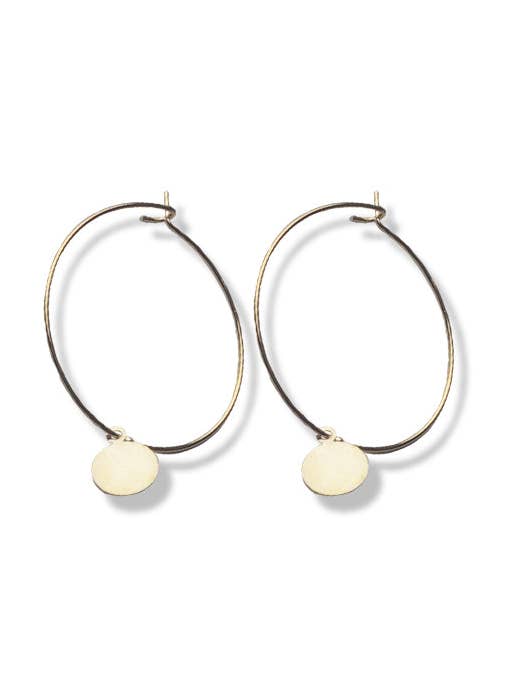 Disc Hoops • Gold for wholesale by SOLI STUDIO