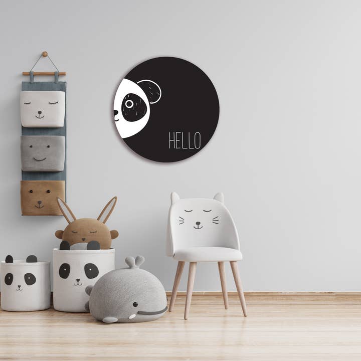 Wanddekoration Rund für Kinder – Hello Panda für den Großhandel von Kids-ware Lifestyle