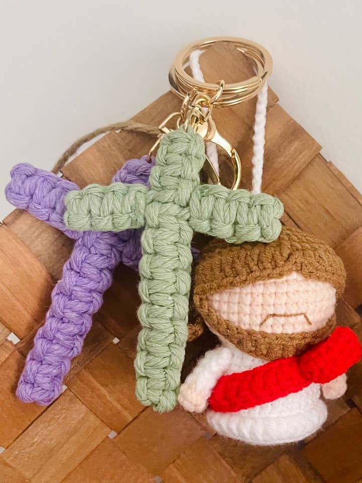 Jesus Crochet Keychain for wholesale by Scents & Shenanigans Co