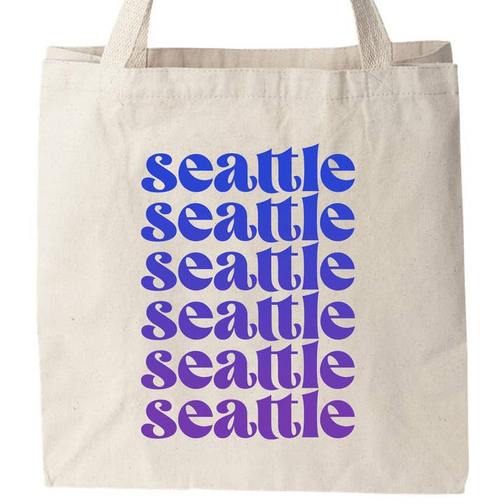 Seattle, WA - Borse colorate - Ombre, SEA, Souvenir per la vendita all'ingrosso da parte di Moonlight Makers