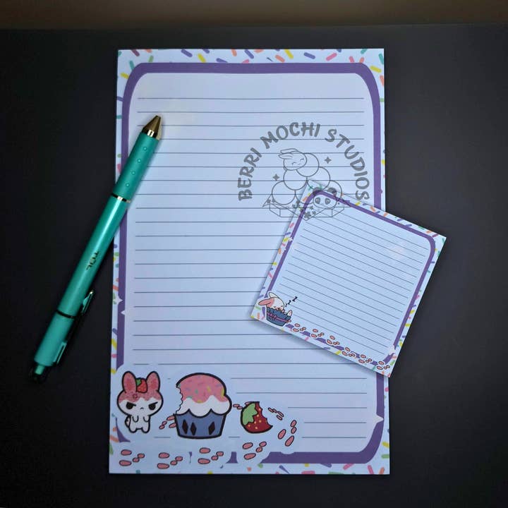Berri Mochi Studios - Wholesale Notepad - Hangry Bun Stationery Set (50 Sheet Notepad/50 Sheet Memo)