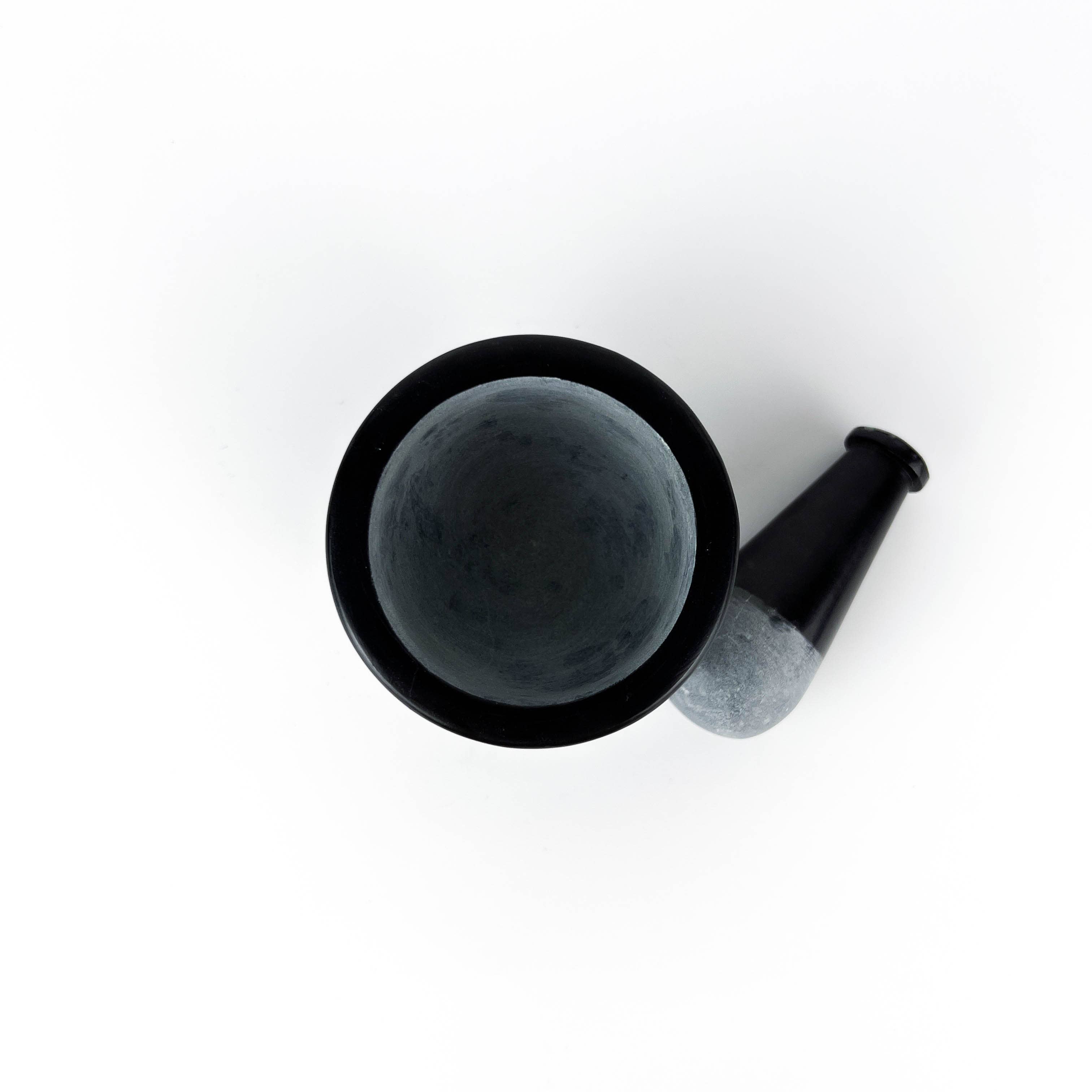 GREENROOTS USA LLC - Wholesale Mortar & Pestle - Black Carved Soapstone Mortar & Pestle 2.5"H, 3"D1