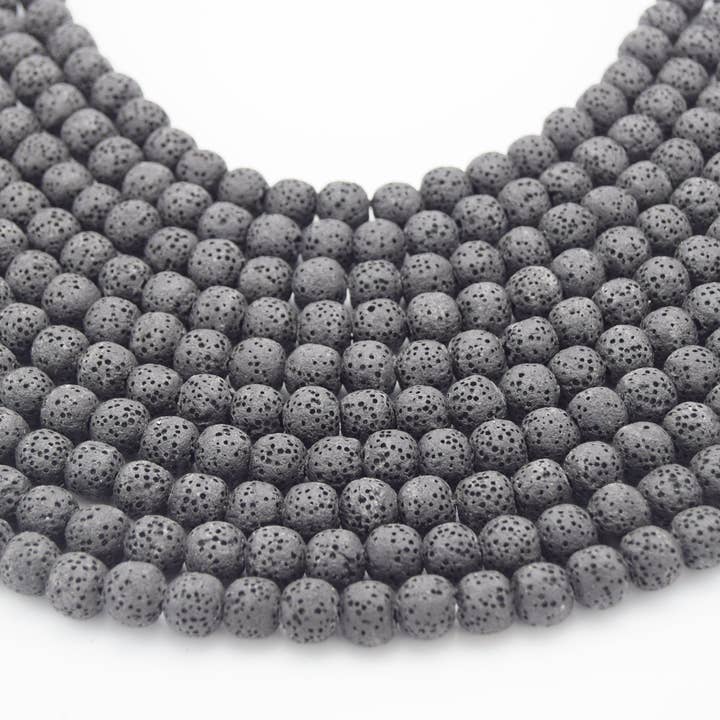 Only Beads - Vendita all'ingrosso Perline - Lava Beads - Perline diffusori rotonde grigie3