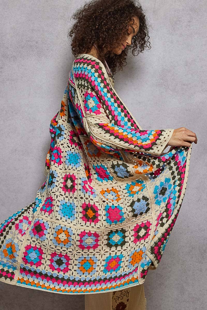 Pol Clothing - Wholesale Cardigan - Women's - Long Sleeve Crochet Various Colors Cardigan3