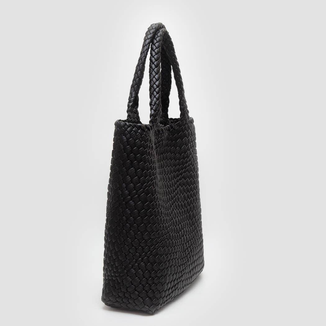 Fashion City – wholesale Tote bag – Women's – Woven Braided Tote Bag With Wristlet Pouch23