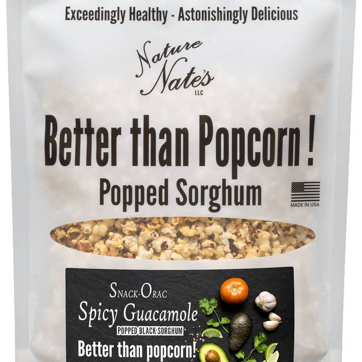 Nature Nate's LLC - Venta al por mayor Aperitivos inflados - Guacamole picante de sorgo negro reventado Snack-orac