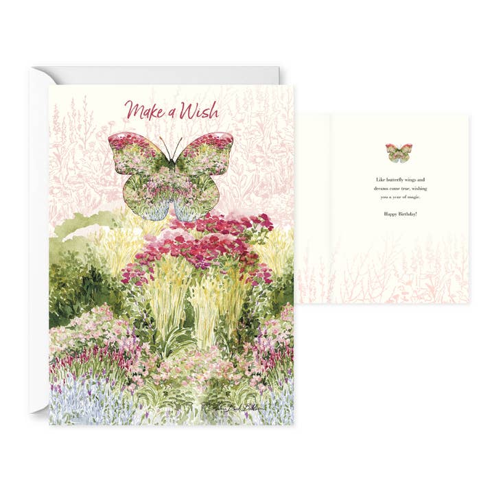 Fjärilsträdgårdar Gör en Önskan Enkel Kort för wholesale av Lux Press Group | LPG Greetings