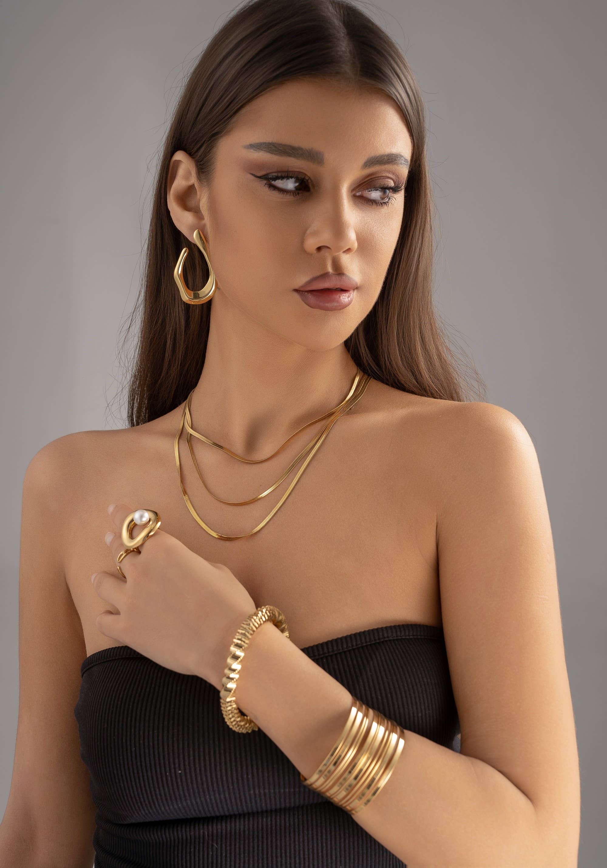 COSMOS - Wholesale Link & Chain Necklace - Elegance Trio Necklace – Multi-Strand Stainless Steel3