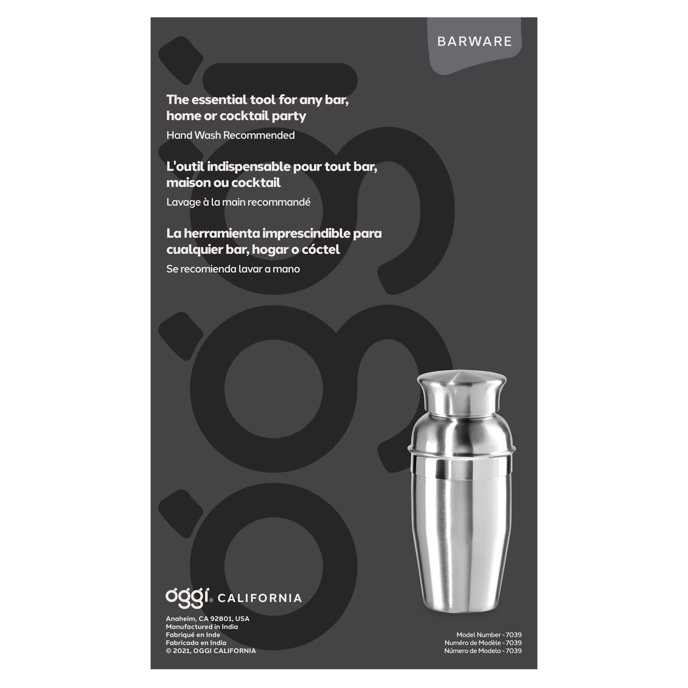 Oggi - Wholesale Cocktailshaker - Cocktailshaker - Mini, 10oz Roestvrij Staal7