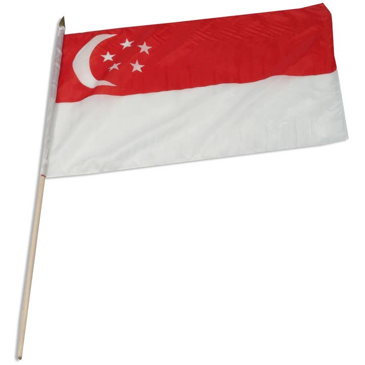 Drapeau monté de Singapour 12 po x 18 po pour la vente par 1-800 Flags