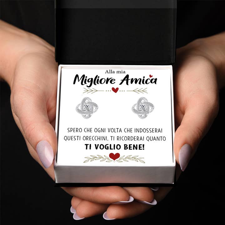 Knopparörhängen med sten i kirurgiskt stål - Till min bästa vän för wholesale av DINAWeb Srls