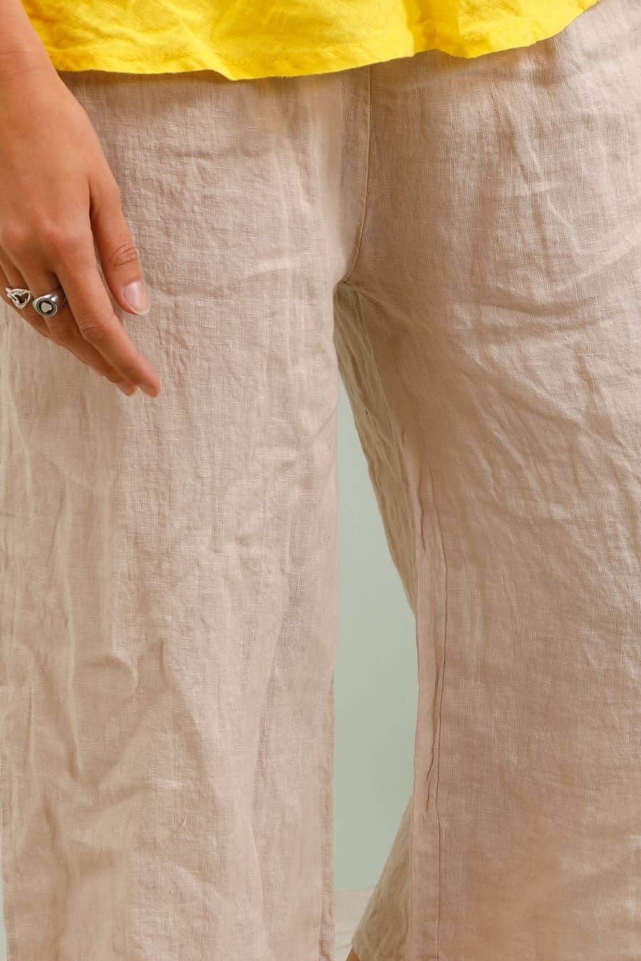 la maison des fibres naturelles – Calças - Mulher por atacado – Calça Capri 16531d 100% linho9