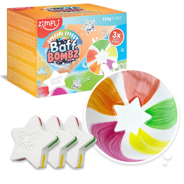 Giocattolo da bagno per bambini Baff Bombz Zimpli Star Special Effect, confezione da 3 per la vendita all'ingrosso da parte di Zimpli Kids