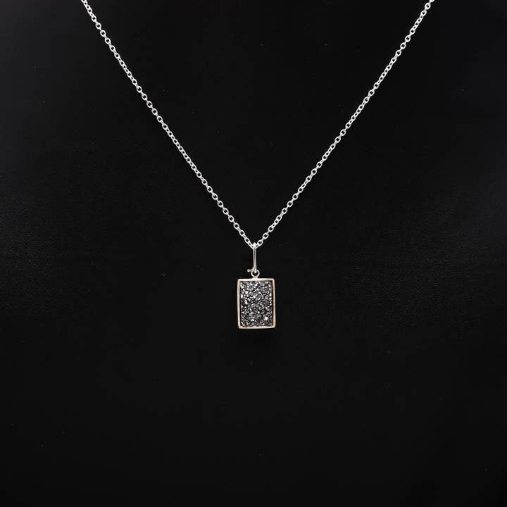 AG 925 JEWELLERY - Wholesale Pendant/Charm Necklace - Sterling Silver Titanium Druzy Pendant Necklace3