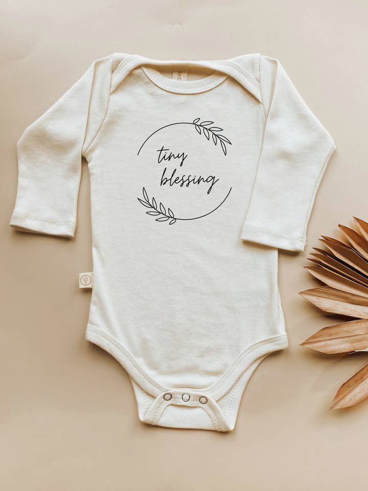 Tiny Blessing Organic Bodysuit Long Sleeve for wholesale by Tenth & Pine