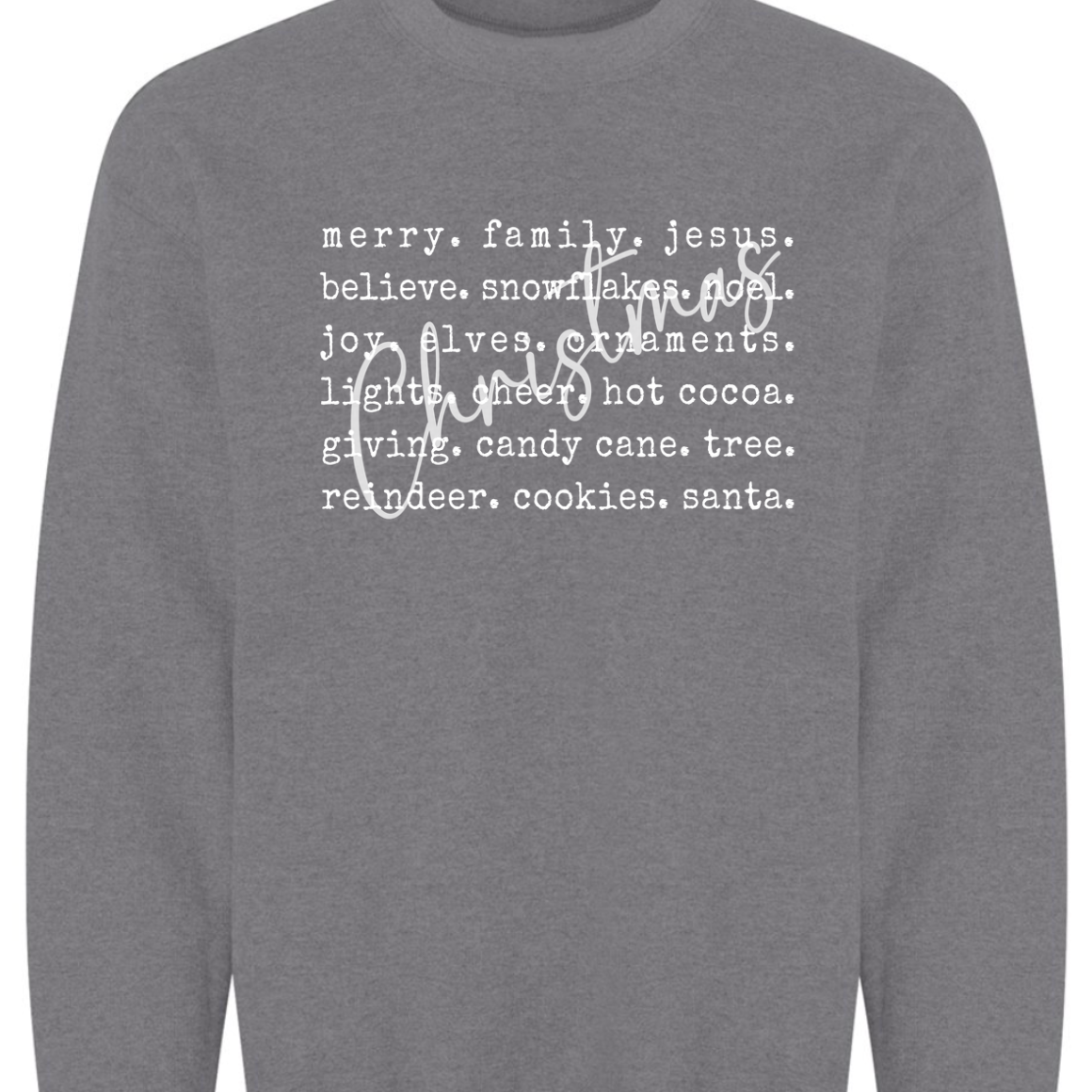 Kiki's Boutique - Wholesale Graphic Sweatshirt - Women's - Christmas Words Crewneck Sweatshirt4