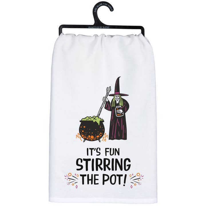 It's Fun Stirring The Pot Kitchen Towel for wholesale by Primitives by Kathy