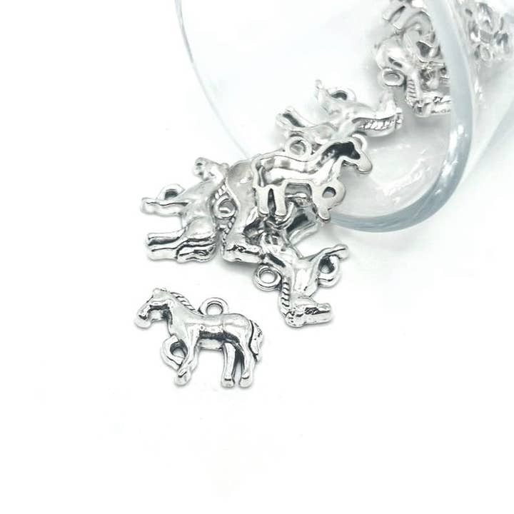 Silver Standing Horse Charms, 14x18mm for wholesale by Guerrilla Charm