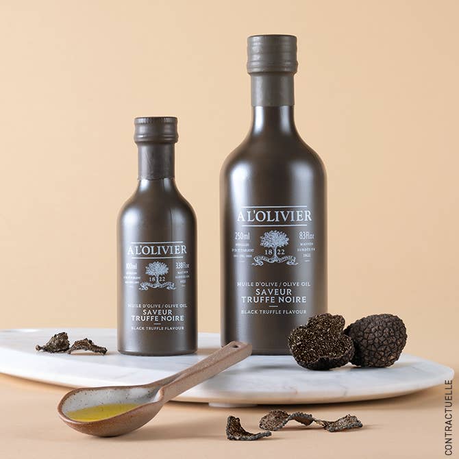 The French Farm - Wholesale Olive Oil - A L'Olivier Black Truffle Olive Oil - Stone Bottle 8.4oz1