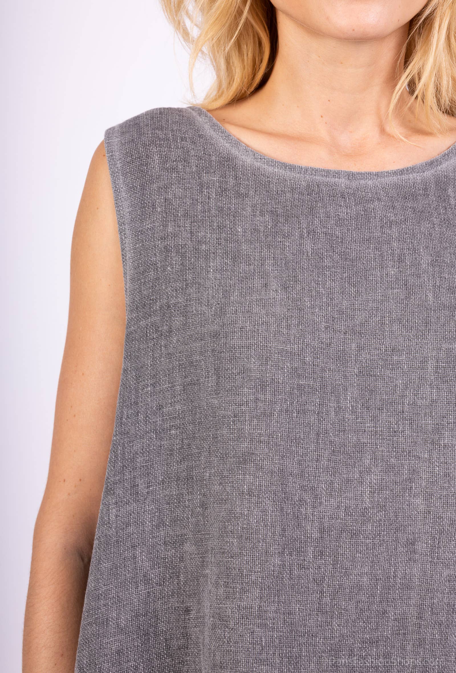 Shyloh - Vendita all'ingrosso Camicetta - Donna - Top ampio senza maniche in lino cotone 1581830