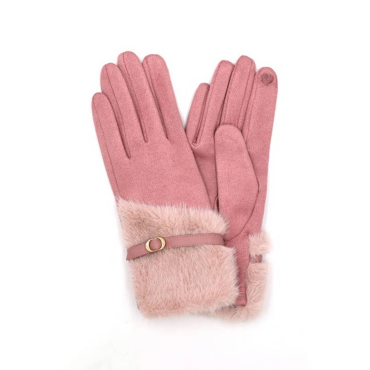 Paperdoll - Wholesale Gloves – Women's - FAUX FUR ULTRA SUEDE FASHION GLOVES1