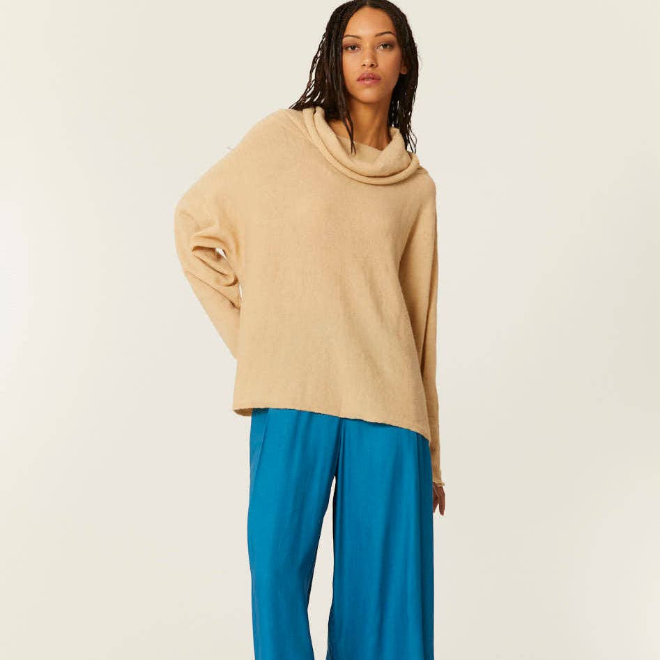 Pepaloves – Calças - Mulher por atacado – CALÇAS LARGAS ECOVERO AZUL2