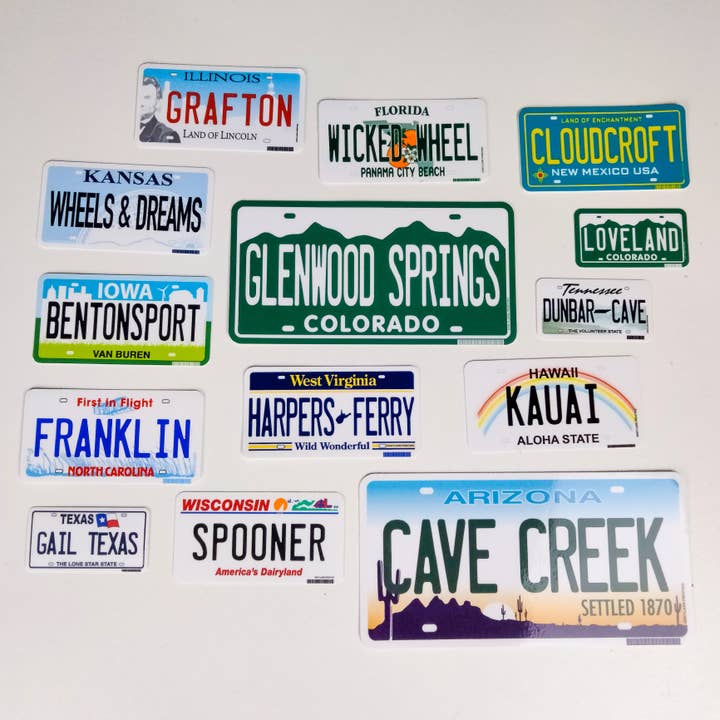 Skylark Printing - Wholesale Sticker - State License Plate Souvenir Sticker with Your City, Text5