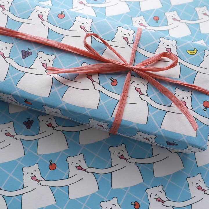 YAMYAM BEAR, BLÅT Presentpapper för wholesale av REGARO PAPIRO