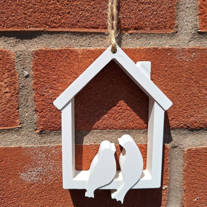 Cranky Cow Creations – wholesale Ornament – Lovebirds Hanging Ornament