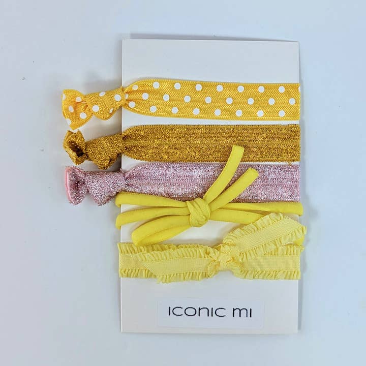 Decorative knotted hair ties for wholesale by iconic mi