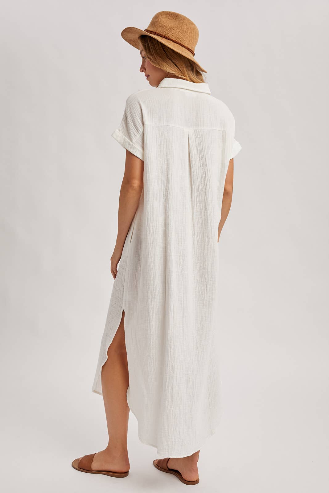 Bluivy - Wholesale Dress - Women's - BUTTON UP MAXI SHIRT DRESS WITH POCKET71