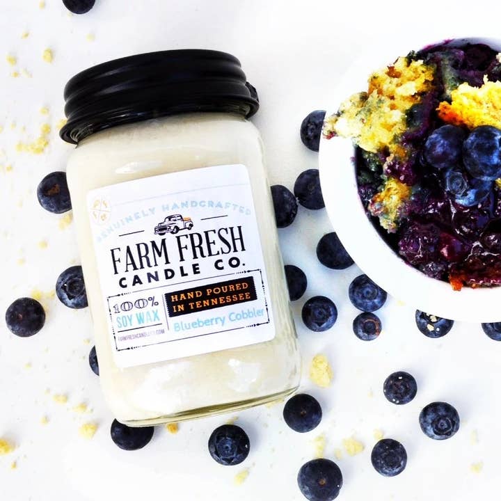 Blueberry Cobbler Soy Candle for wholesale by Farm Fresh Candle Co.