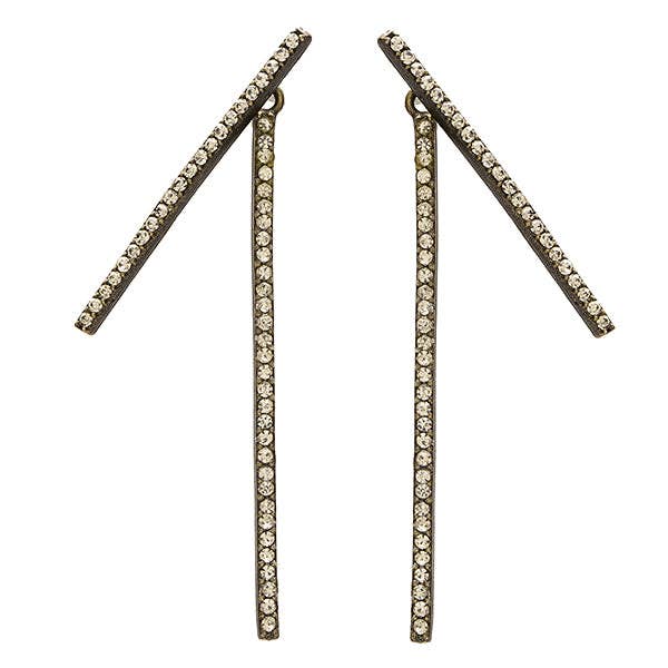 Rebel Designs Accessories - Wholesale Dangle Earrings - Double Crystal Stick Earrings