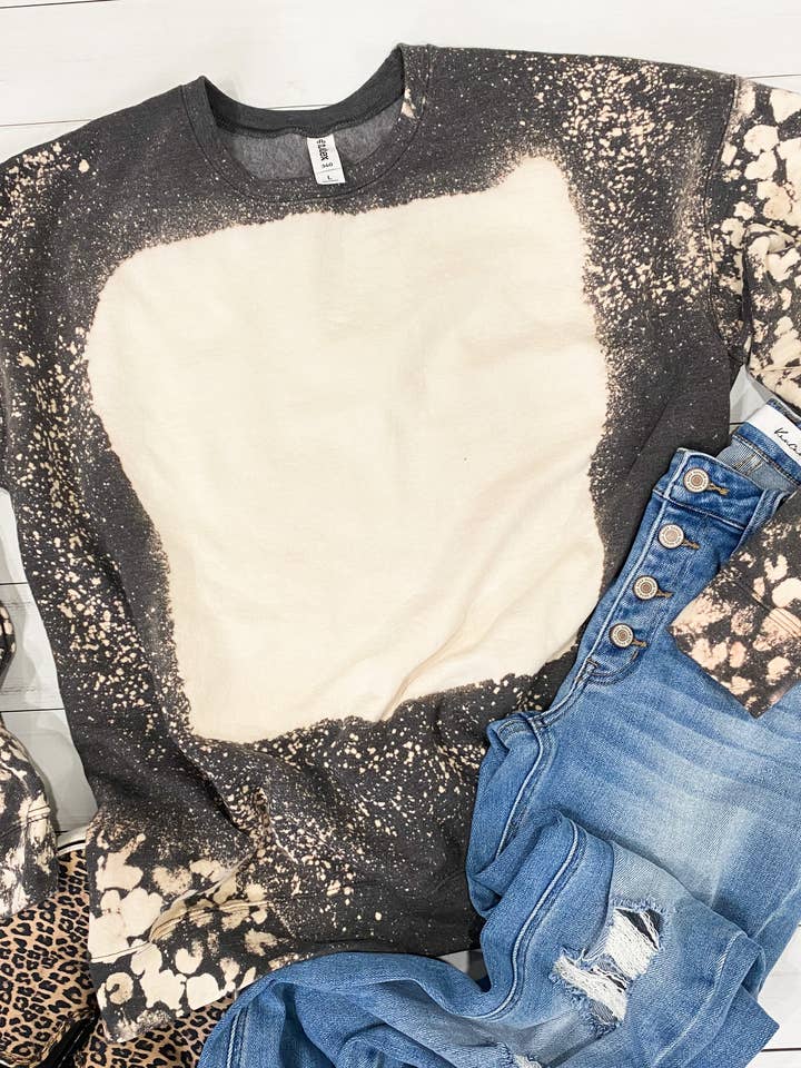 Leopard bleached blank grey sweatshirt for wholesale by Teeseplease