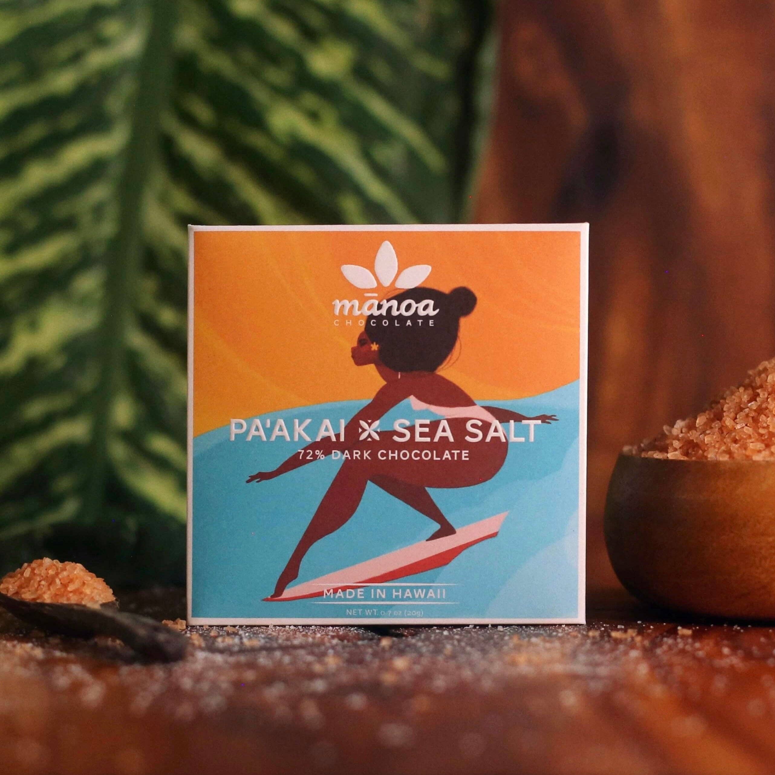 Manoa Chocolate Hawaii - Wholesale Chocolate Bar - Mini: Pa'akai x Sea Salt Chocolate Bar
