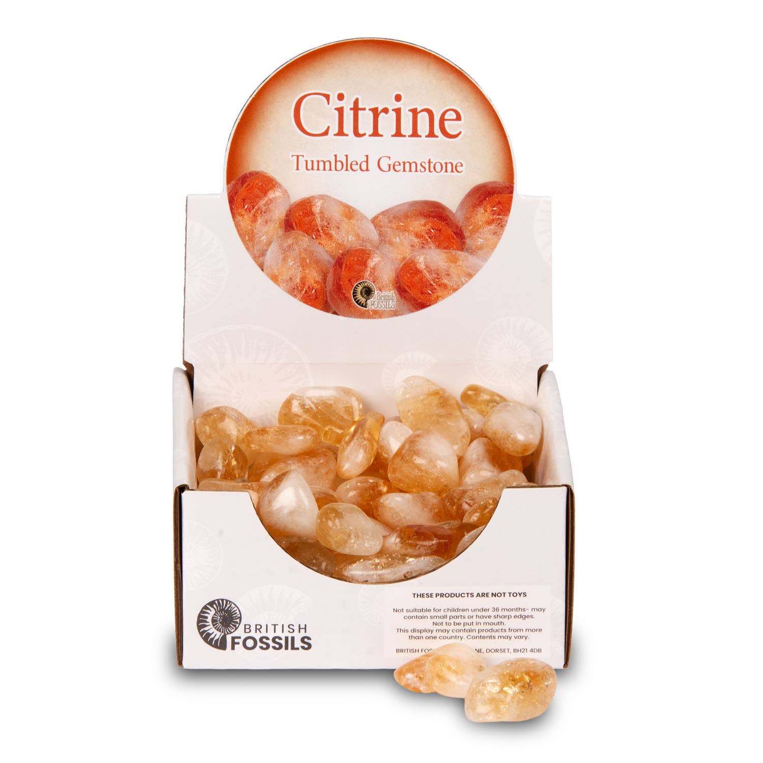 British Fossils – wholesale Spiritual stone/crystal – Large Citrine Tumbled Gemstones Pack0