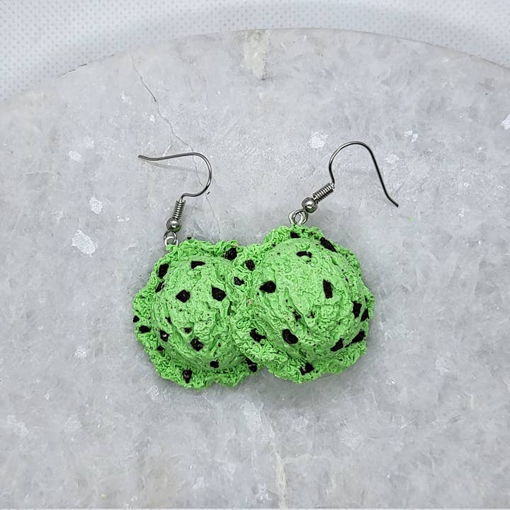 REMOVED BRAND - Wholesale Dangle Earrings - Mint Chocolate Chip Ice Cream Earrings1