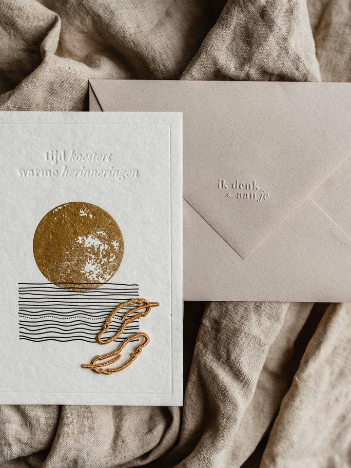 Letterpress-Karte mit Aufnäher zum Aufbügeln Comfort Design für den Großhandel von Petit Pourri