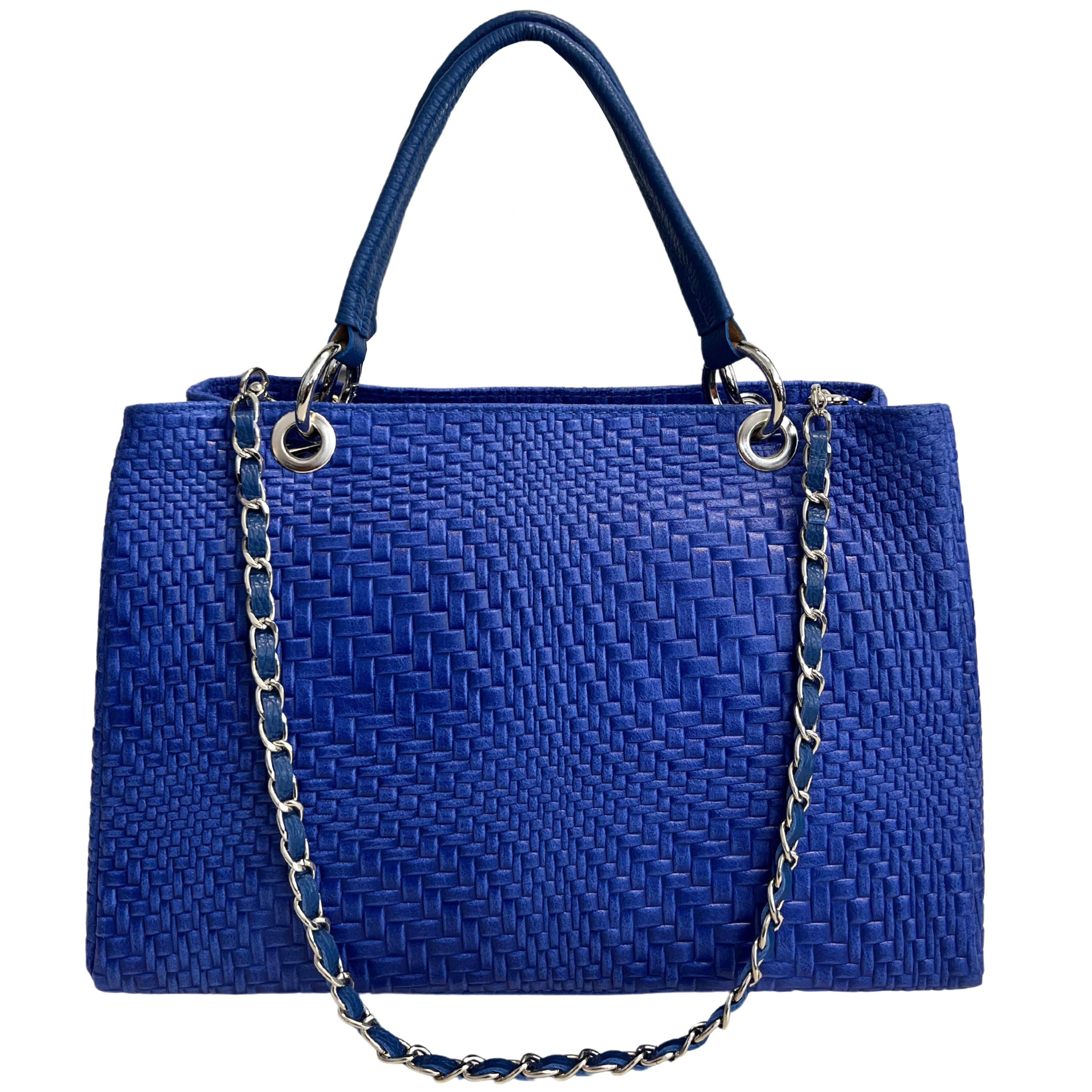 MODARNO - Vente Sac à main avec poignée sur le dessus – femme - Sac à main femme MODARNO en cuir véritable tressé avec bandoulière15