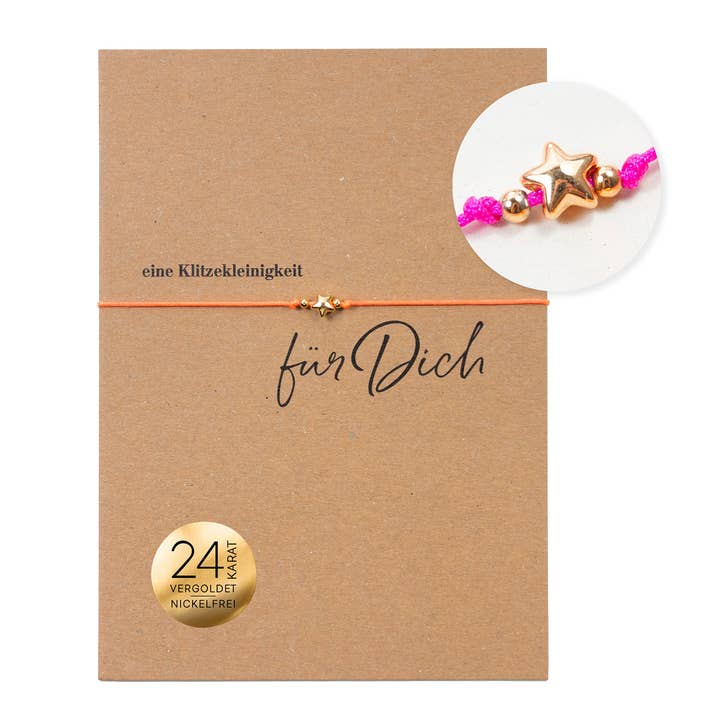 Bracelet on card - Star - A little something for you for wholesale by Bow & Hummingbird