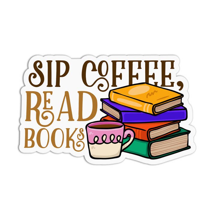 Sorseggia caffè leggi libri nuovi adesivi per caffè per la vendita all'ingrosso da parte di Girls Printing House