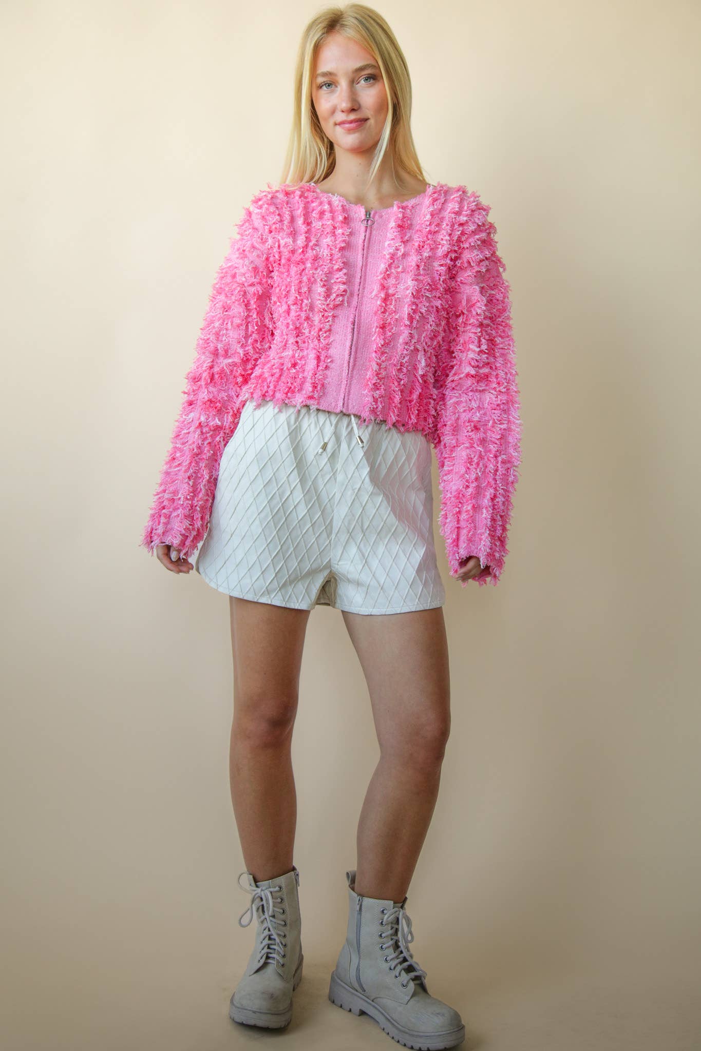 VERY J – Engroshandel Pullover - Dame – 12W3077N-Blød Shaggy Garn Striktrøje Feriejakke13