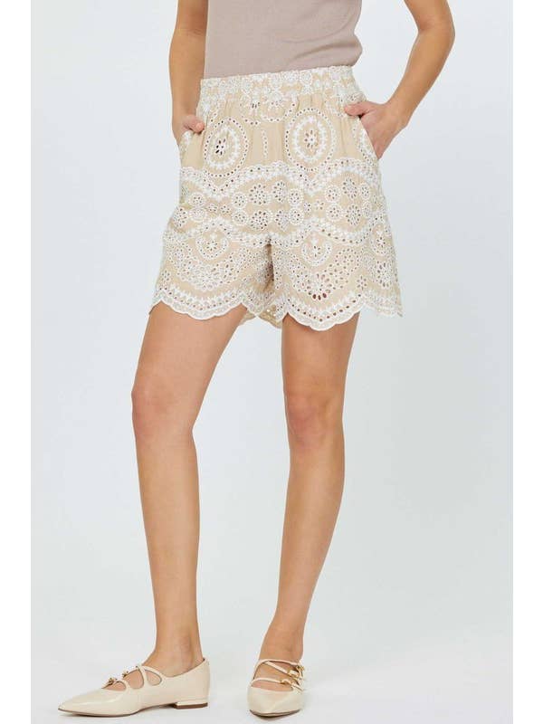Natural Cotton Eyelet Short for wholesale on Faire1