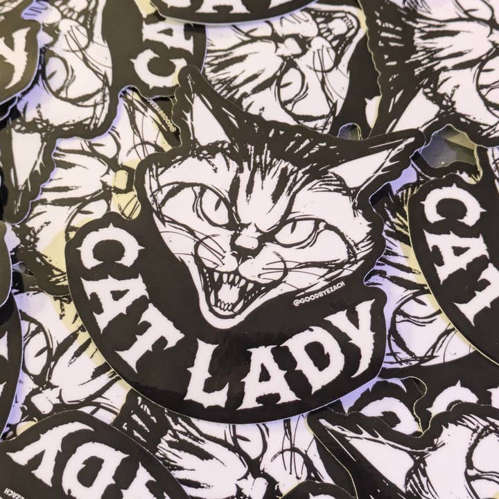 Goodbye Zach – Adesivos para telefone e portátil por atacado – Adesivo Cat Lady1