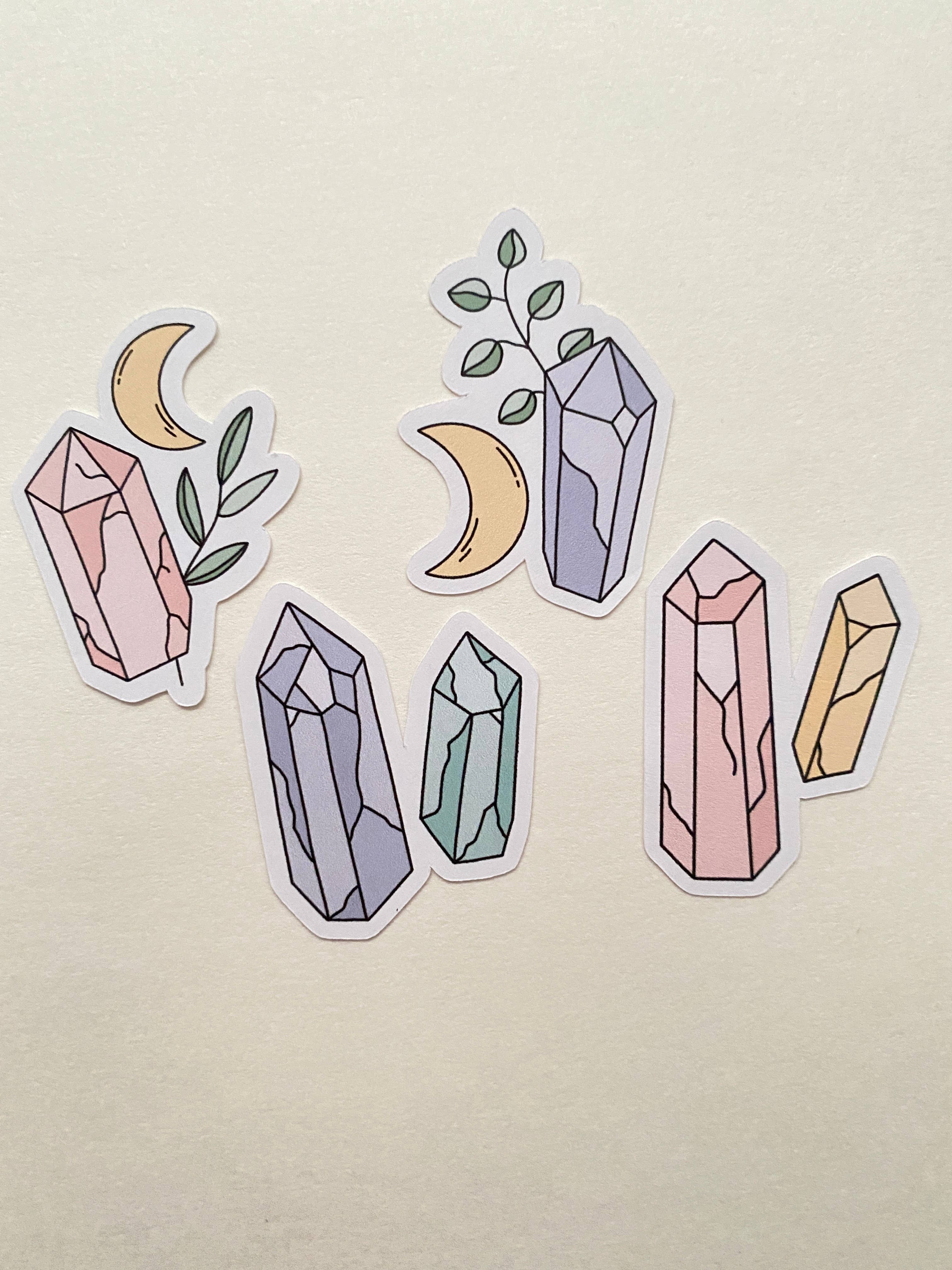 The Aesthetics Studio - Wholesale Sticker - Magical Moon and Magical Crystals Sticker Sheet2