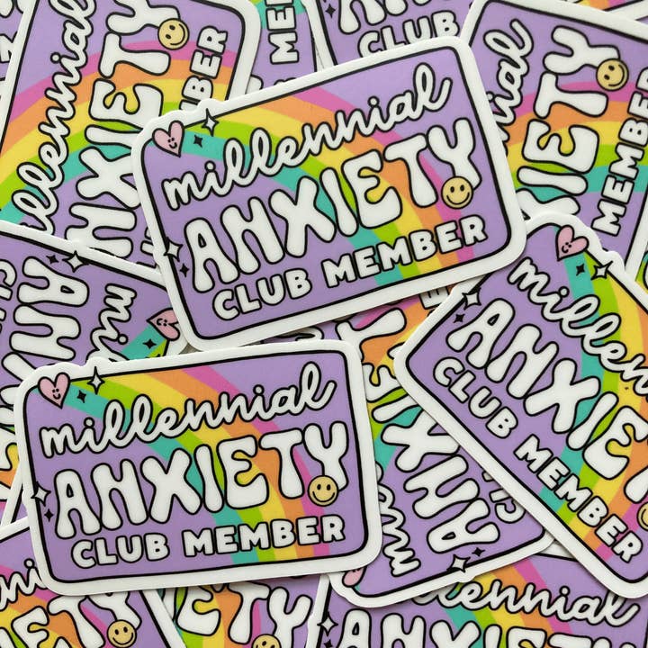 PartyHappier - Wholesale Sticker - Millennial Anxiety Club Vinyl Sticker2