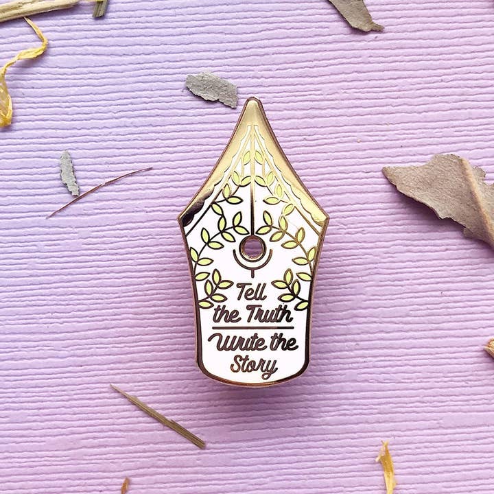 Alum and Ink - Wholesale Lapel Pin/Button - Write the Story Fountain Pen Enamel Pin2
