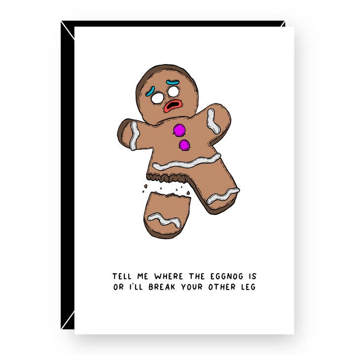 Gingerbread Tortur - Håndlavet lykønskningskort for engroshandel hos Despair Factory